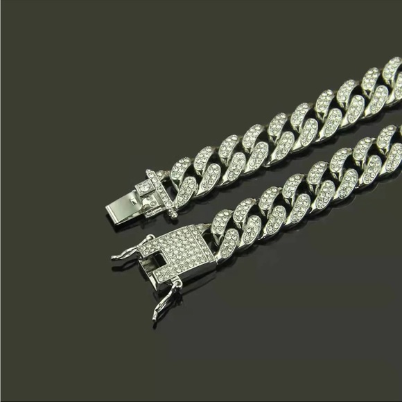 New Men’s Iced Out CZ Diamond Link Chain Bracelet - Picture 7 of 10
